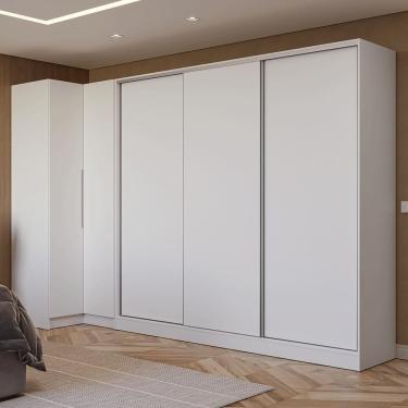 Imagem de Guarda-roupa Modulado Neo + Guarda-roupa Royale 3 Portas De Correr Branco Madesa