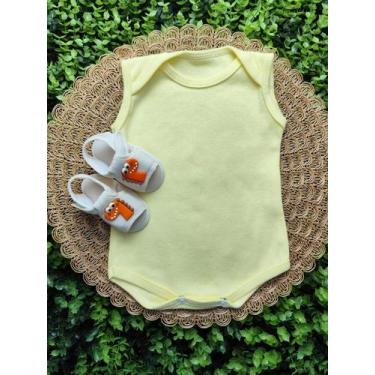 Imagem de Conjunto Sandalia Com Body Liso Regata Bebe Menino Roupa Verão Estampa