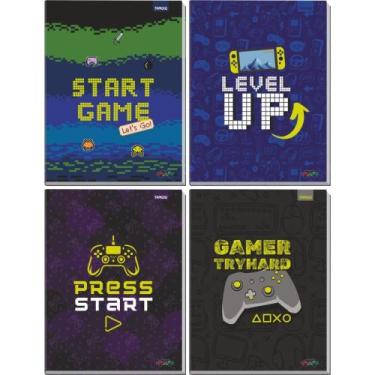 Imagem de Caderno Brochurão Capa Dura Game OVER 96 Folhas Pacote com 04 - Tamoio