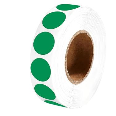 Imagem de 1000 adesivos redondos coloridos de 2,5 cm etiquetas de código pequeno para escritório, loja, quintal, venda, casa, sala de aula, marcação (verde, 2,5 cm)