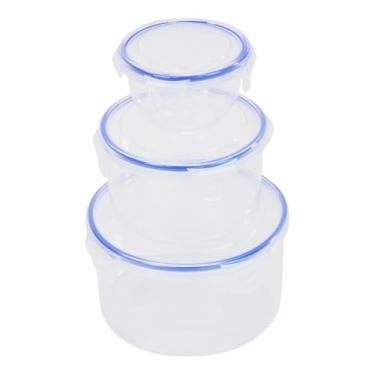 Imagem de Conjunto de 3 Potes Plásticos Redondos com Tampa e Trava