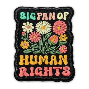 Imagem de Patch Big Fan of Human Rights Flor, 7,6 cm, Justiça Social, Igualdade de Direitos, Feminista, Aplique de Tecido Bordado/Costurado a Ferro/Costurado para Caminhoneiro, Roupas Mochila, Acessórios DIY