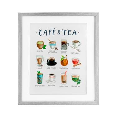 Imagem de Stupell Industries Impressão emoldurada branca tipo café e chá sob vidro, design por Angela Steahling, 21 x 17