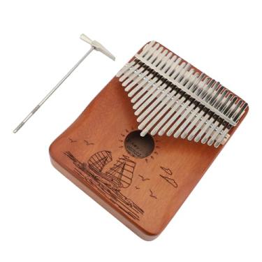 Imagem de SUNGOOYUE Kalimba Piano de Polegar 21 Teclas, Instrumento Artesanal de Metal Em Mogno para Iniciantes, Adultos e Crianças, Passo Correto, Relaxamento Em Casa Ao Ar Livre (Tipo 1)