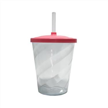 Imagem de Kit 10 Copo Twister De Acrílico Para Personalizar Festa Tampa e Canudo 500ml (Rosa Bebê)