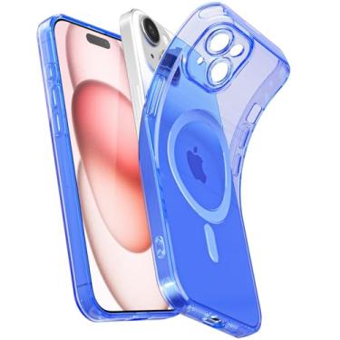 Imagem de Svanove Capa magnética transparente para iPhone 15, compatível com Magsafe Slim Thin Transparente Mag Safe Case para mulheres, meninas, fofa, brilhante, fluorescente, macio, silicone com capa para