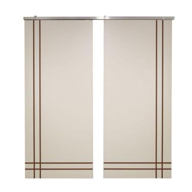 Imagem de Porta Dupla Branco Prime Frisada Kit Alumínio F06 - 210x180