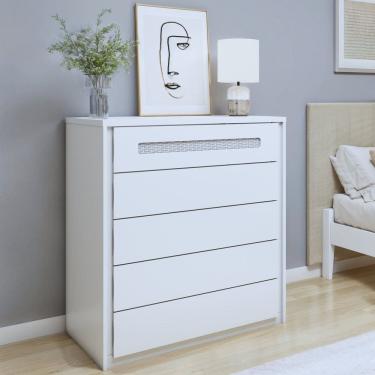 Imagem de Cômoda 5 Gavetas Ratan 100% Mdf Unique Branco