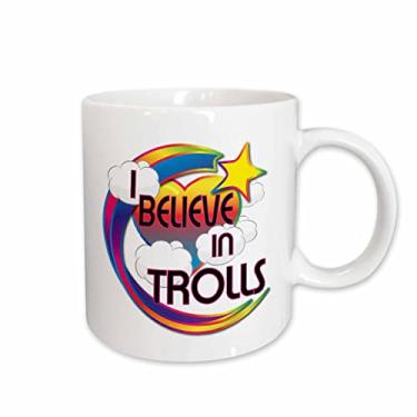 Imagem de 3dRose Caneca de cerâmica Trolls Cute Believer Design, 443 ml, branca