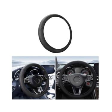Imagem de Sandfren Capa de volante de carro, protetor de roda respirável de couro elástico elástico para veículos, 35 a 38 cm, antiderrapante, confortável, capa de direção interna automotiva, ajuste universal