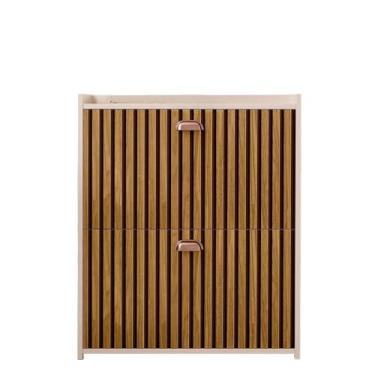 Imagem de Sapateira 2 Andares New Organizadora Com Banco 2 Portas Basculantes Hall De Entrada(CLOSET OFF WHITE/RIPADO)