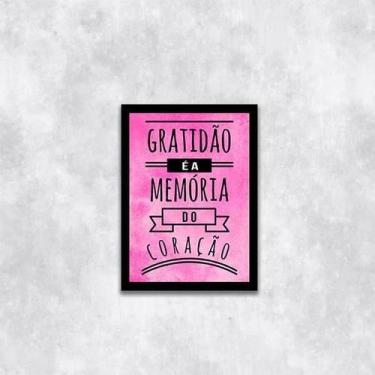 Imagem de Quadro Gratidão É A Memória Do Coração 33X24Cm Moldura Preta - Quadros