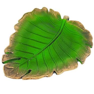 Imagem de Bandeja Verde Prato Folha Provençal 22314 - Mana Om By Ello