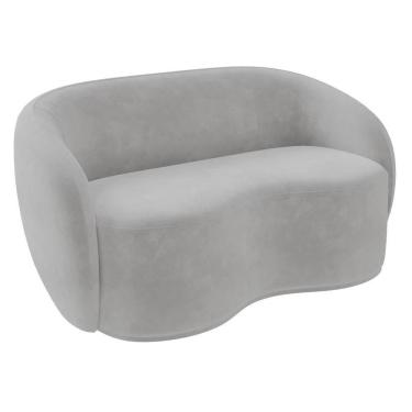 Imagem de Sofá 2 Lugares Living Orgânico Sala De Estar 160cm Garbin Z08 Veludo Cinza - Mpozenato