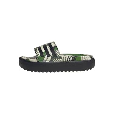 Imagem de adidas Sandália feminina Adilette Platform Slide, Verde careca/preto/preto, 37