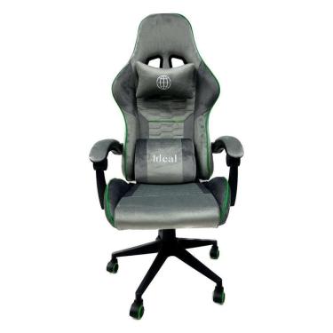 Imagem de Cadeira Gamer Ergonômica Escritório Cinza Com Verde