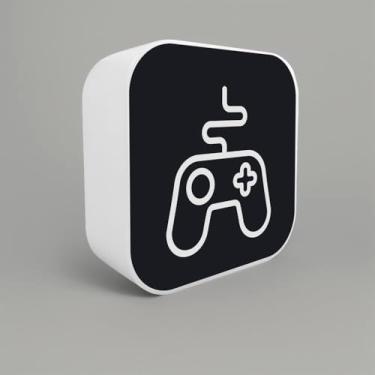 Imagem de Luminária Box Controle Gamer Light, Decorativa, Preto, Polietileno, 23x23x9 cm, Bivolt 110V/220V, com Cabo 1,8m