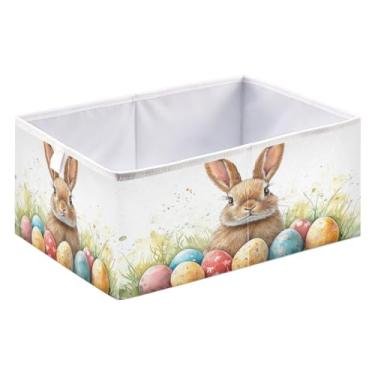 Imagem de ATTX Organizador de armário grande de coelhinho fofo da Páscoa - Caixas de armazenamento dobráveis para roupas, brinquedos, livros | Caixas de armazenamento organizadoras de prateleiras dobráveis #36
