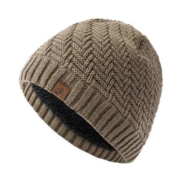 Imagem de Gorro De Inverno Unissex De Malha Com Forro De Pelúcia, Quente E Moder