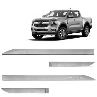 Imagem de Jogo de Friso Lateral Ranger 2013 a 2026 Prata Geada Alto Relevo