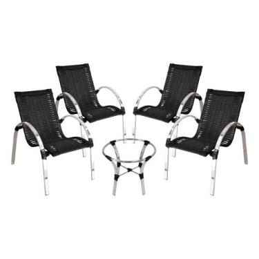 Imagem de Conjunto de Mesa de Centro e 4 Cadeiras Garden para Área Externa - Ace