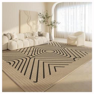 Imagem de SPXMQSS Tapetes de área laváveis à máquina, tapetes grandes para sala de estar, macios, antiderrapantes, para decoração de casa, escritório, casa, marrom claro