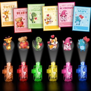 Imagem de M AMFEOV Pacote Com 36 Presentes De Dia Dos Namorados Para Crianças, Cartões Escola E Sala Aula Luzes Dedo