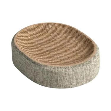 Imagem de Arranhador Para Gatos 2 Em 1 Resistente Ao Desgaste, Ninho Oval De Pap