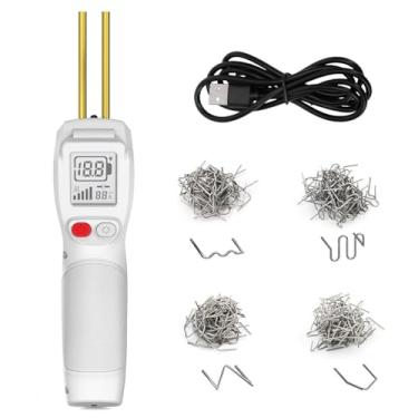 Imagem de Jiawu Soldador de Plástico Sem Fio, Kit de Soldagem de Plástico Portátil Com 200 Grampos Quentes e Luz LED, Pistola de Soldagem Recarregável USB para Reparo de Pára-choques