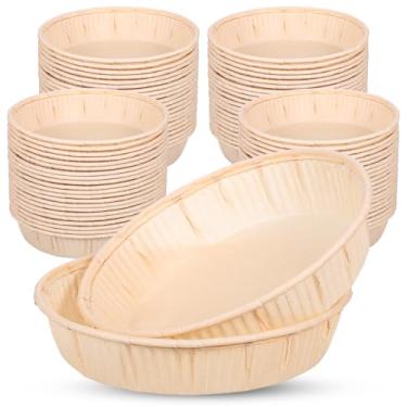 Imagem de 200 peças de mini formas de torta de papel para assar, formas de torta de 10 cm, antiaderentes, descartáveis, seguras para forno, seguras para micro-ondas