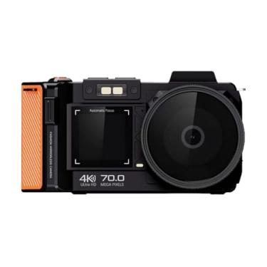 Imagem de Tangxi Câmera Digital DSLR 4K 70MP para Fotografia, Foco Automático F1.8 e Câmera Vlogging Com Zoom 50X Com Tela Dupla, Lapso de Tempo e Câmera Lenta, Suporte WiFi (Preto)