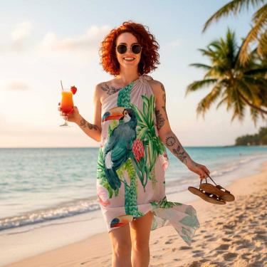 Imagem de Canga/Pareô Praia e Piscina Tucano 1,00x1,50m - Fera Print