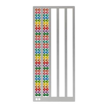 Imagem de Flatro Régua de arte de diamante de aço inoxidável, régua de alinhamento de contas redondas de 2 fileiras para pintura de diamantes, ferramenta de alisamento de broca precisa para artesanato faça você