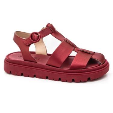 Imagem de Sandália Moleca Feminina Grunge Flatform Trançada 5504.114 Cor:CherryT