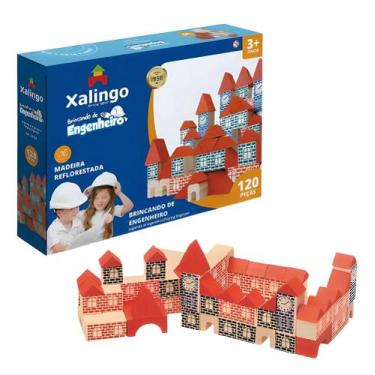 Imagem de Blocos de montar brincando de engenheiro 120 peças - xalingo