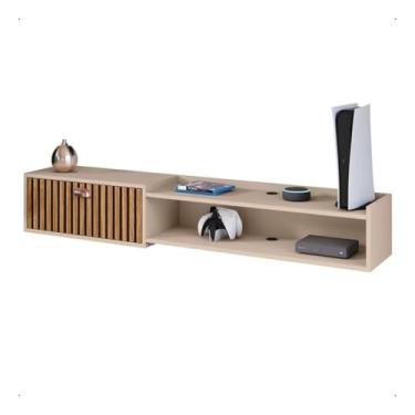 Imagem de Rack Bancada Suspensa Com Porta Sala Escritório Quarto Parede TV Até 60 polegadas 1.50 cm ou 1.80 cm(i/Ripado 150 cm)