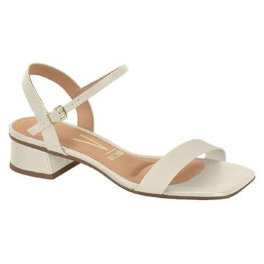 Imagem de Sandália Feminina Vizzano Tira Única, Salto Baixo, Clássica e Confortável (Branco Off, BR, Adulto, Numérico, 39)