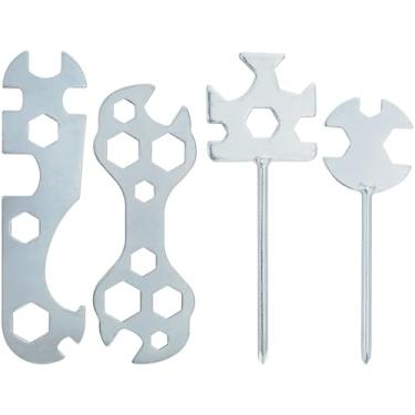 Imagem de FMHXG Conjunto de 4 chaves multifuncionais, encaixe de pressão, estrutura de aço, inclui gancho Phillips tipo 8 lâminas e chave específica do ventilador, 4 variedades para manutenção de equipamentos