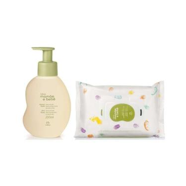 Imagem de Mamãe e Bebê Sabonete Líquido 200ml + Lenço c/ Fragrância 50fls - Natu