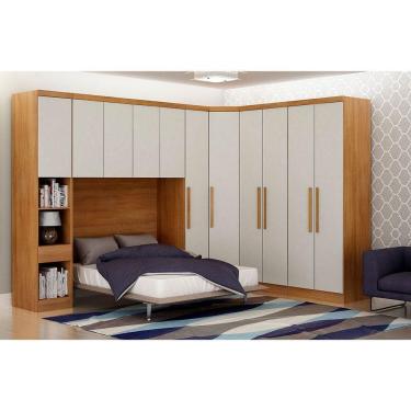 Imagem de Guarda-roupa Modulado Casal Safira 005 Em Mdf Clic Móveis Cumaru-fendi