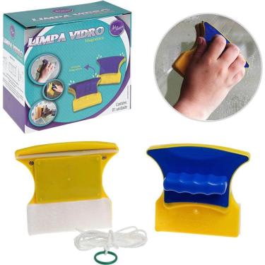 Imagem de Kit Limpador De Vidros Magnético Dupla Face Com Espuma E Cor