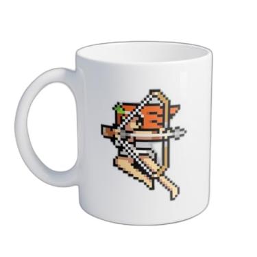 Imagem de Caneca Xícara de Café Porcelana 300ml Arte Pixelada Artemis Mitologia Grega