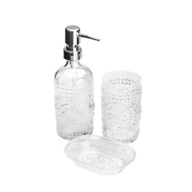 Imagem de Conjunto Kit 3 Peças Banheiro Lavabo Vidro Transparente