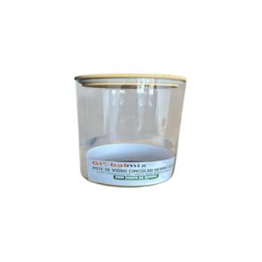 Imagem de Pote de Vidro Borossilicato com Tampa de Bambu, Hermético, 1200ml, 10cm x 19cm, para Armazenamento de Alimentos
