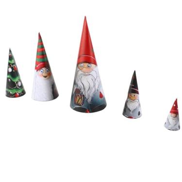 Imagem de GLOGLOW Boneca Empilhável de Anão de Natal Decorações de árvore de Natal, 5 Peças Enfeites de Bonecas Empilháveis ​​para Decorações de Festa de Ornamentação de Jardim de Casamento (300g com pincel)