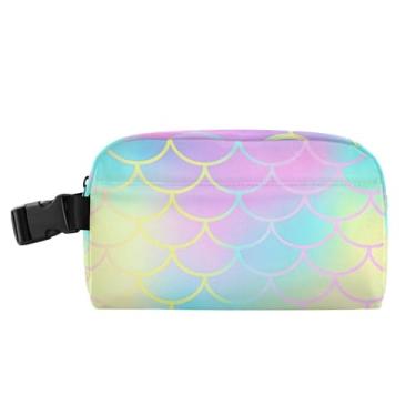 Imagem de TSENQUE Lancheira personalizada com estampa de sereia arco-íris para mulheres, meninas, lancheira masculina e infantil, lancheira para trabalho, macia, portátil, floral, bolsa térmica para meninos