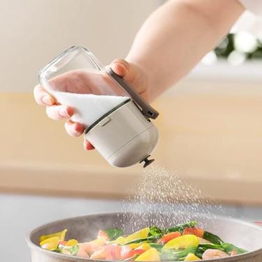 Imagem de Dispensador de saleiro, frasco de tempero quantitativo preciso, pressione uma vez para polvilhar com precisão 0,5 g de saleiro medidor adequado para piquenique em família e acampamento