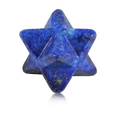 Imagem de Decoração de cristal 13 x 13 mm estrela rodonita estrela hexagonal quartzo natural pequeno bolso pedra decoração de mesa 1 peça azul marinho