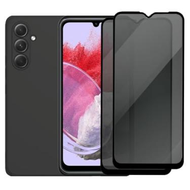 Imagem de Kit 2 Películas de Privacidade Anti Espião + Capa Preta para Samsung Galaxy M34, Vidro Temperado 3D