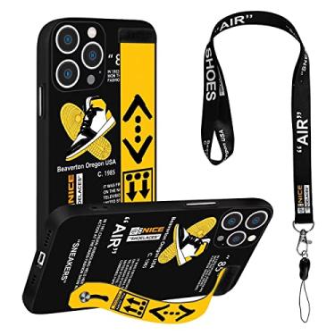 Imagem de STORYBOX Capa de pulseira legal para iPhone 17 Pro para meninos, suporte de designer de marca de sapatos esportivos e estampa moderna em preto e branco, capa protetora à prova de choque